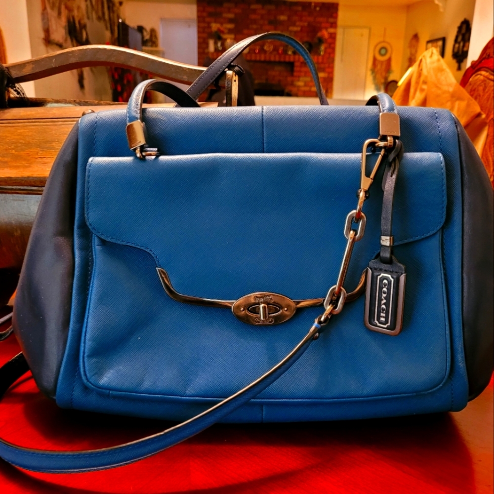 Dual blue coach purse